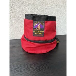 Outward Hound Dog Food "N Water Port-A-Bowl Red Travel Hiking Collapsible Bag